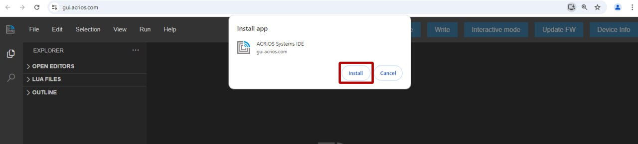 install ACRIOS GUI